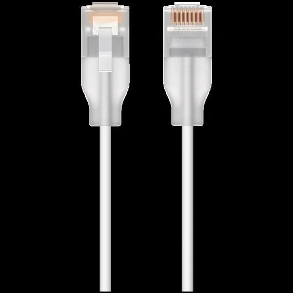 Ubiquiti UACC-Cable-Patch-EL-0.3M-W Nano-thin patch cable with 2.5 GbE support designed to show Etherlighting effects