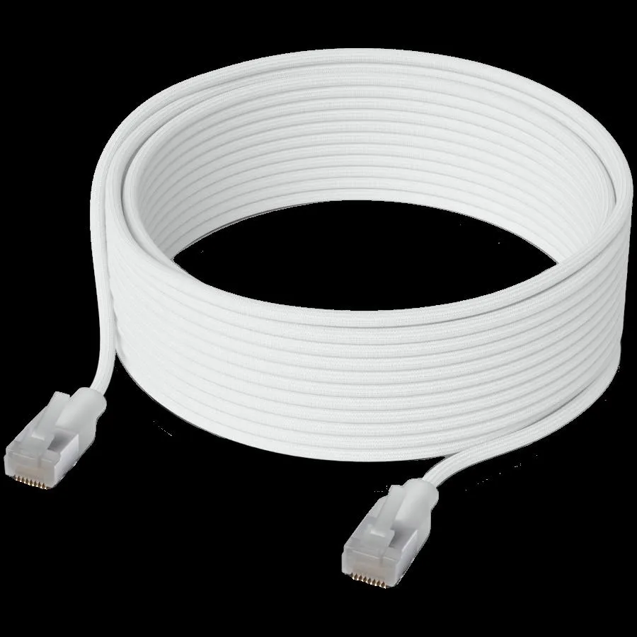 Ubiquiti UniFi UACC-Cable-Patch-EL-C6A-8M-W Premium Patch Cable Ultra-thin braided designed and optimized for 10 GbE networking RJ45