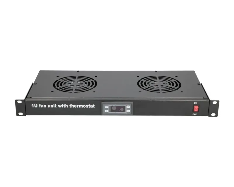 Ventilacioni panel-polica dva ventilatora i termostat 1U