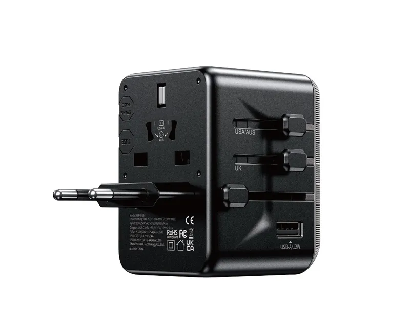 WP-U69 Univerzalni Strujni GaN punjač 5-porta USB (3.0 i 4 x 3.1 tipC-EU/UK/AU/US/JAP) 35W crni