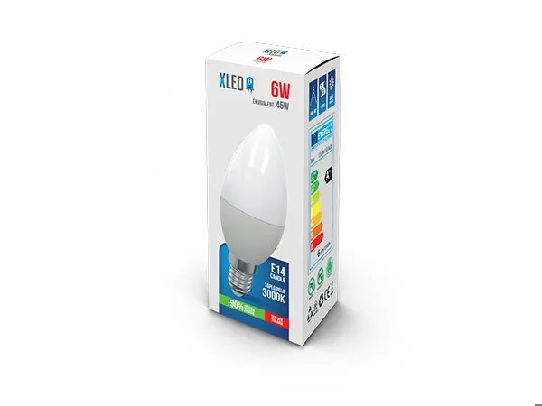 XLED E14 6W LED Sijalica 3000K220V480Lmsveća-minjon