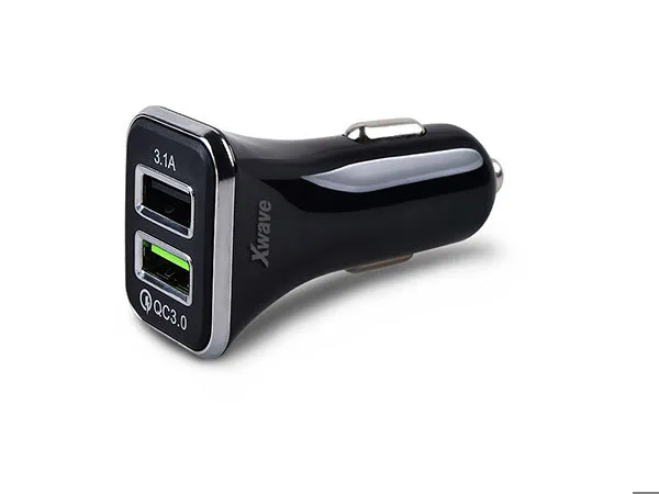 Xwave C22-2 USB brzi auto punjač/Dual 2xUSB/31A/2A utičnica/5 do 12V/Crna
