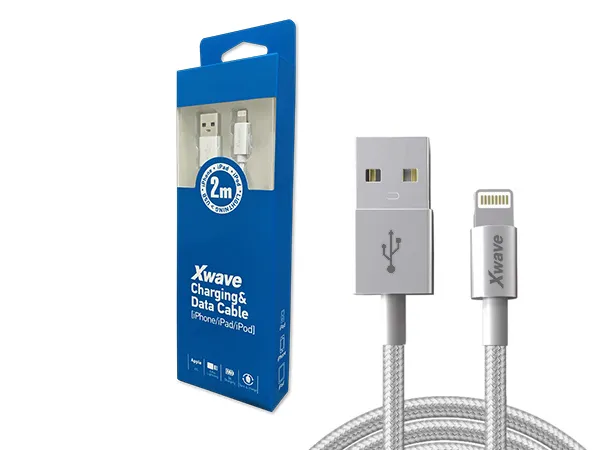 Xwave Kabl USB IPHONE 2M 3Alightning aluminiumupleteni srebrni