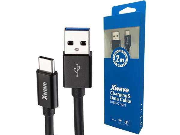 Xwave Kabl USB Tip-C 3.0 muški na Tip-C 3.1 muški 2MPVC crni