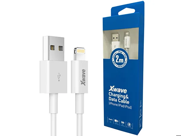 Xwave USB IPHONE 2M 3AlightningPVC beli