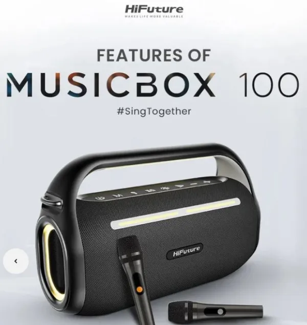 Zvučnici HiFuture MusicBox 100 70W bluetooth + 2 mikrofona crni