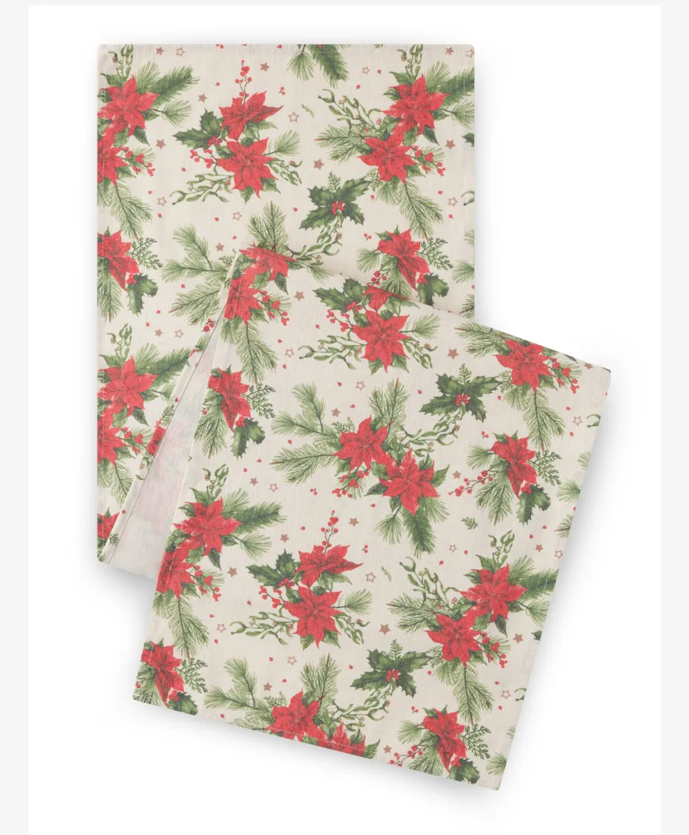 Crveni nadstolnjak sa prazničnim dezenom