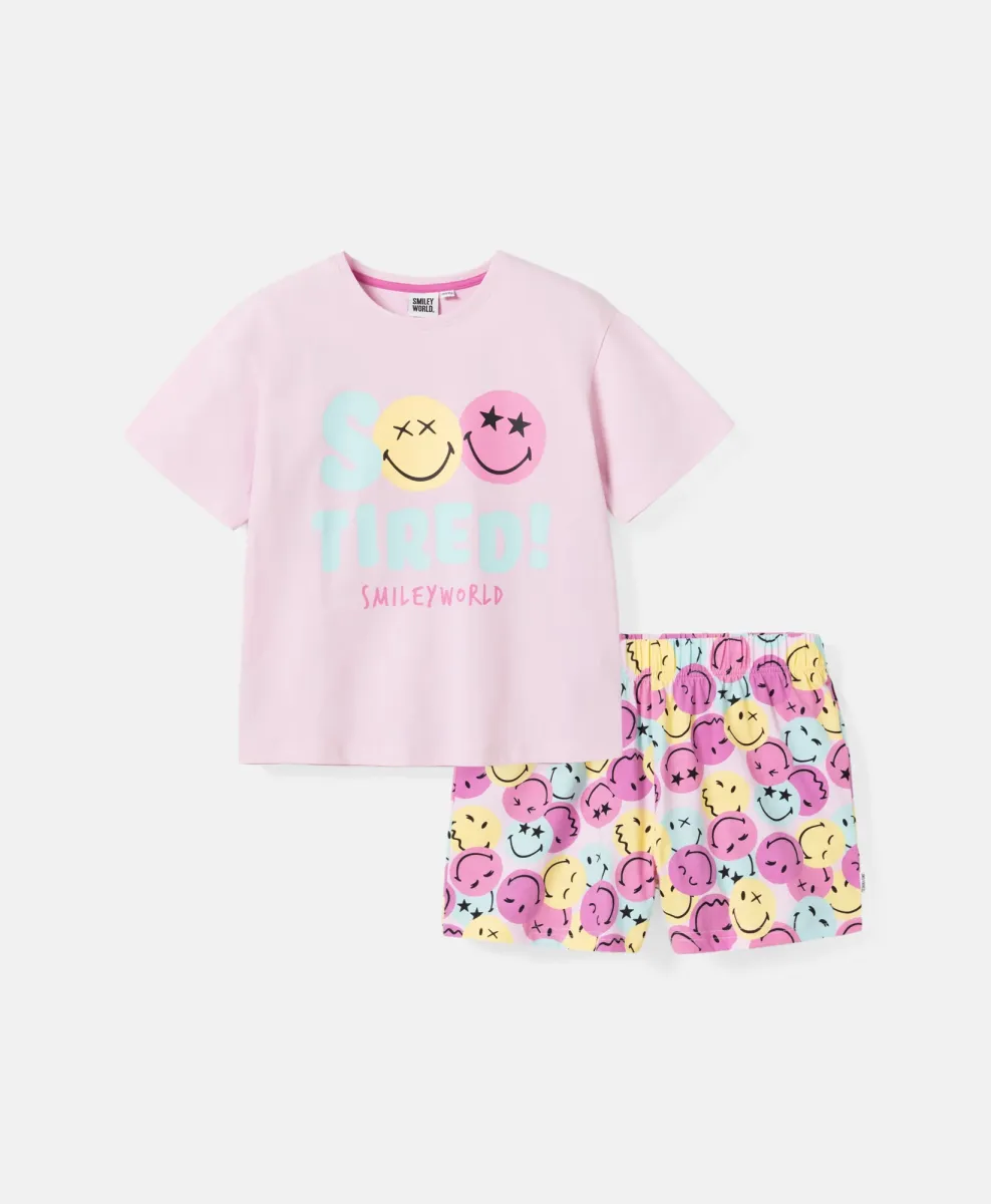 Devojačka oversize pidžama Smiley World 100% pamuk