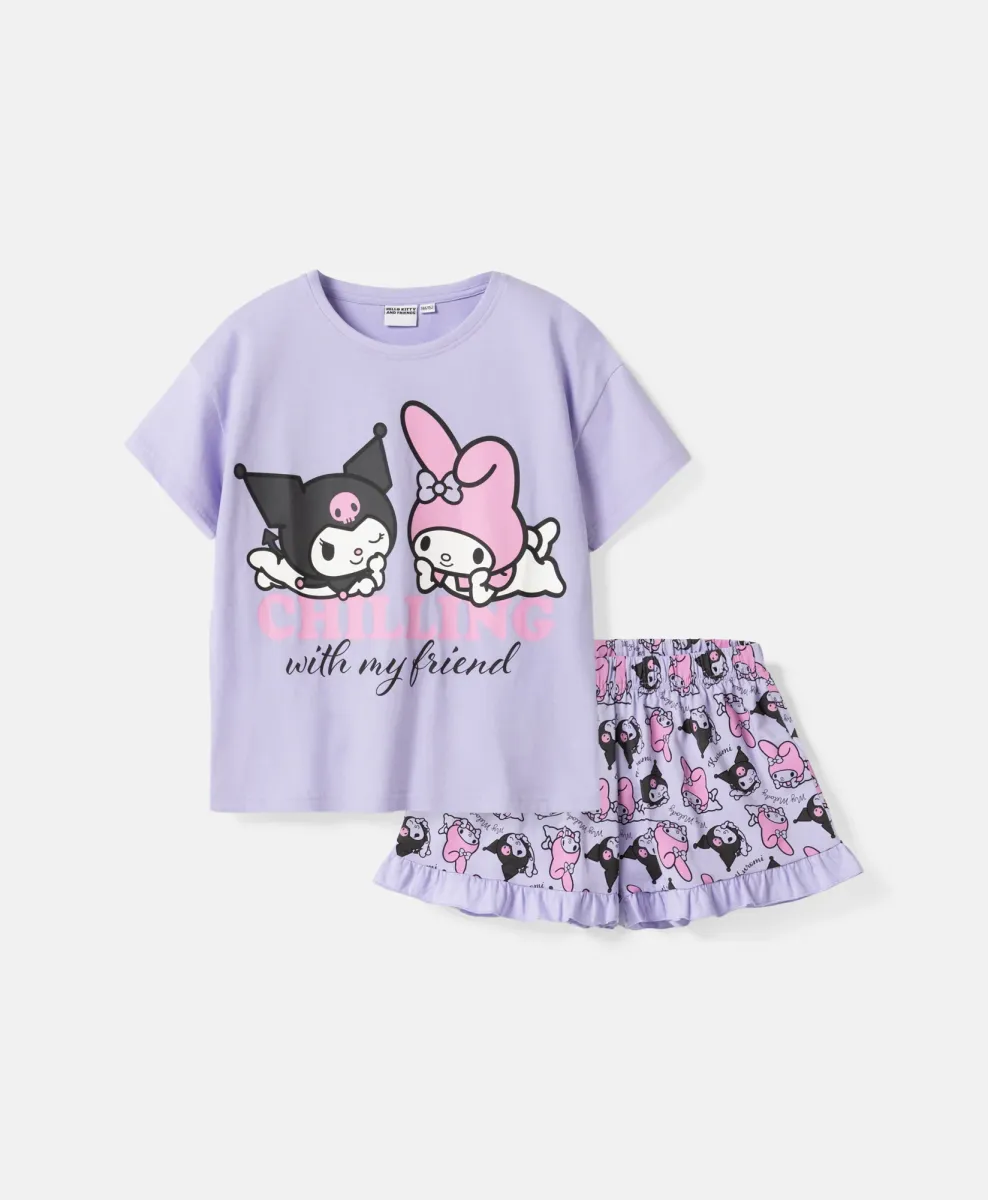 Devojačka pidžama Kuromi i My Melody 100% pamuk