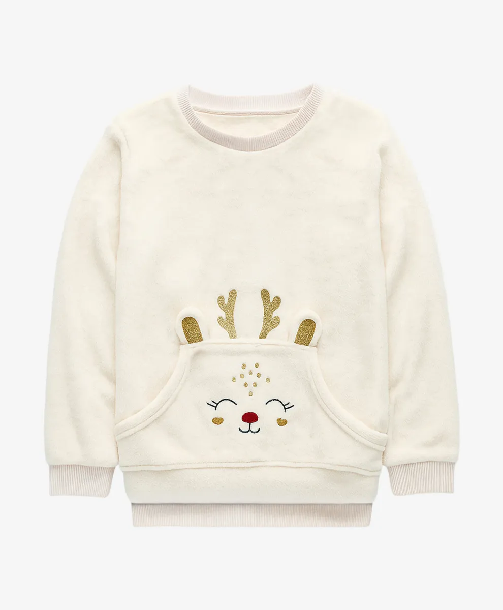 Dukserica za devojčice sa 3D džepom