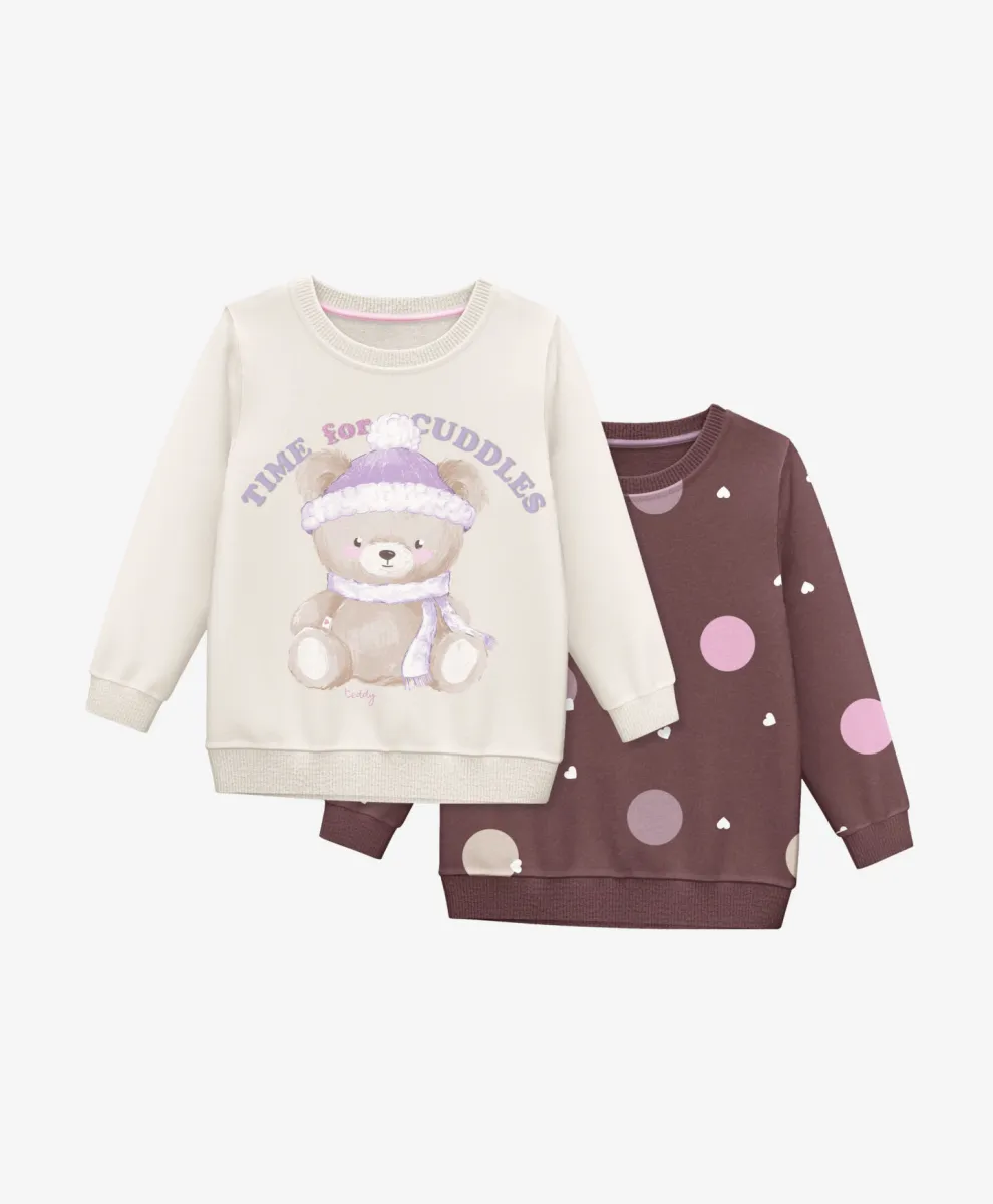 Gornji deo trenerke za bebe devojčice, pakovanje od 2 komada 100% pamuk