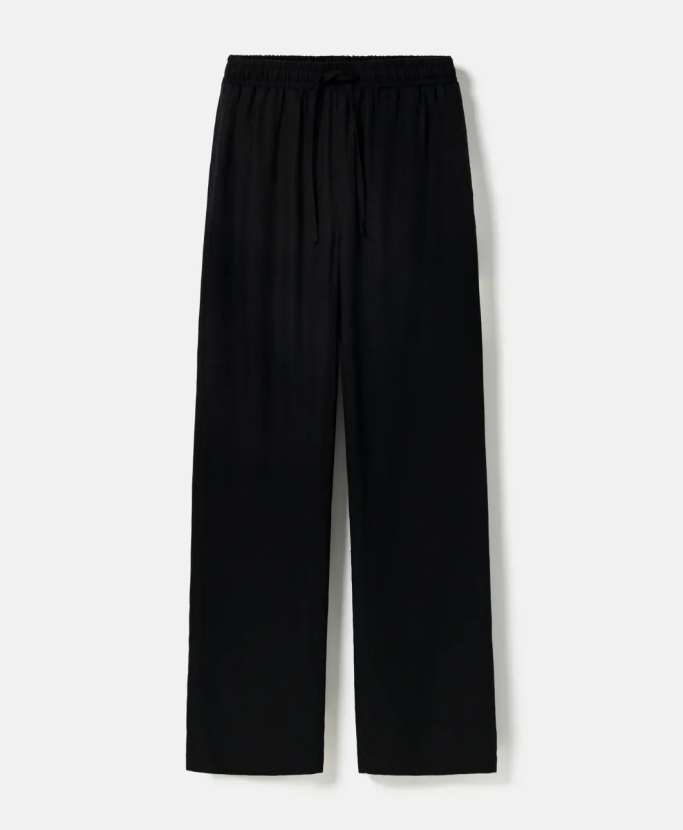 Široke ženske pantalone sa lanom