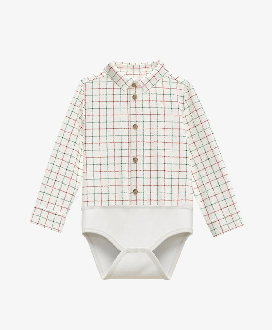 Karirani bodi za bebe dečake 100% pamuk