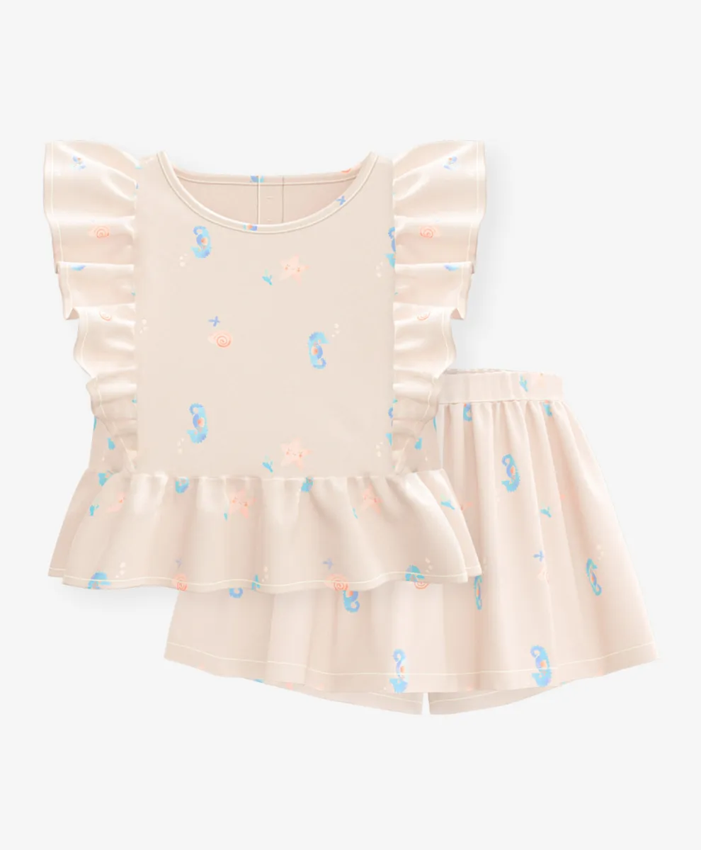 Komplet za bebe devojčice 100% pamučni poplin