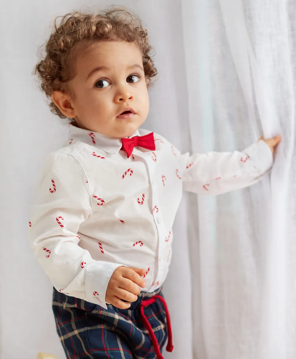 Košulja za bebe dečake sa leptir mašnom