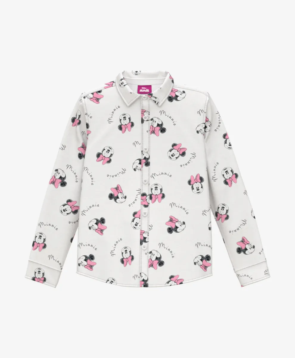 Košulja za devojčice sa licenciranim printom Minnie Mouse 100% viskoza
