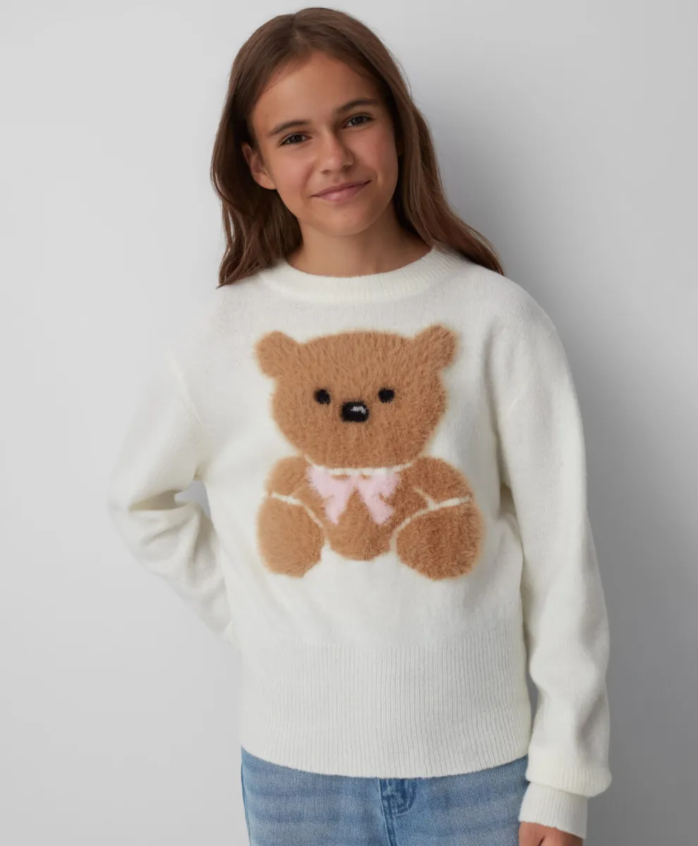 Krem džemper za devojčice