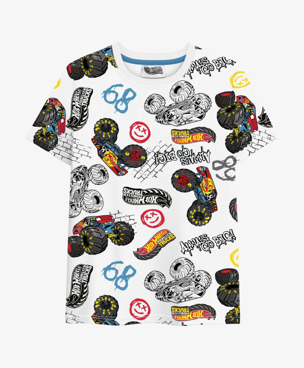 Majica za dečake sa licenciranim printom Hot Wheels 100% pamuk