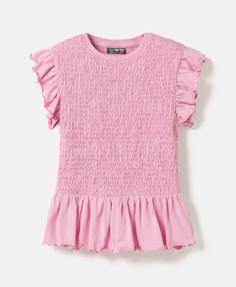 Majica za devojčice peplum kroja, 100% pamuk