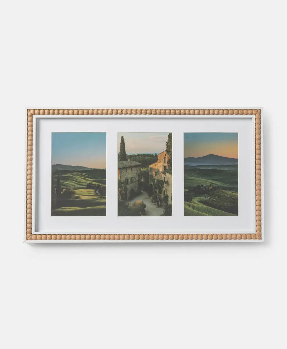 Multiram za 3 fotografije sa drvenim ukrasom