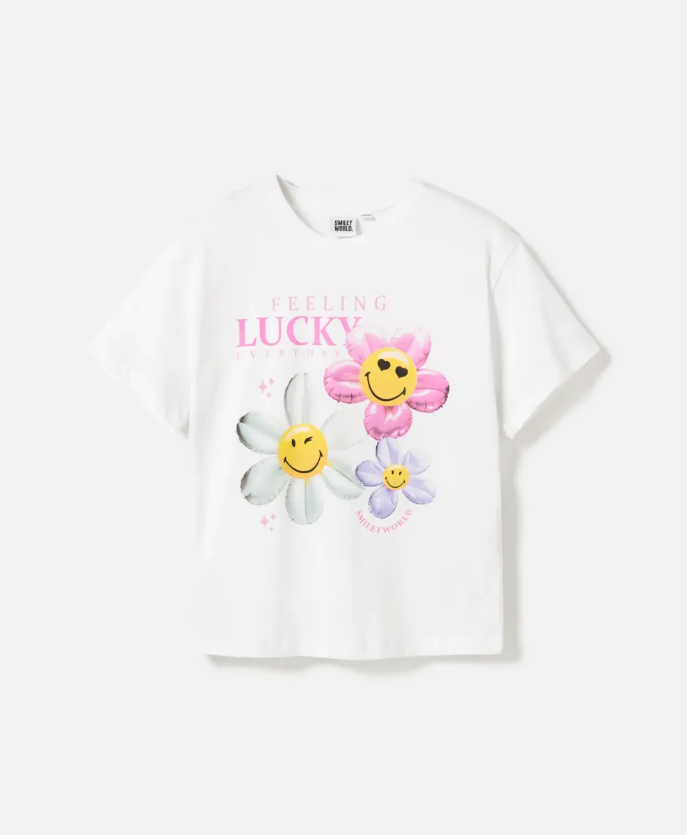 Oversize majica za devojčice Smiley 100% pamuk