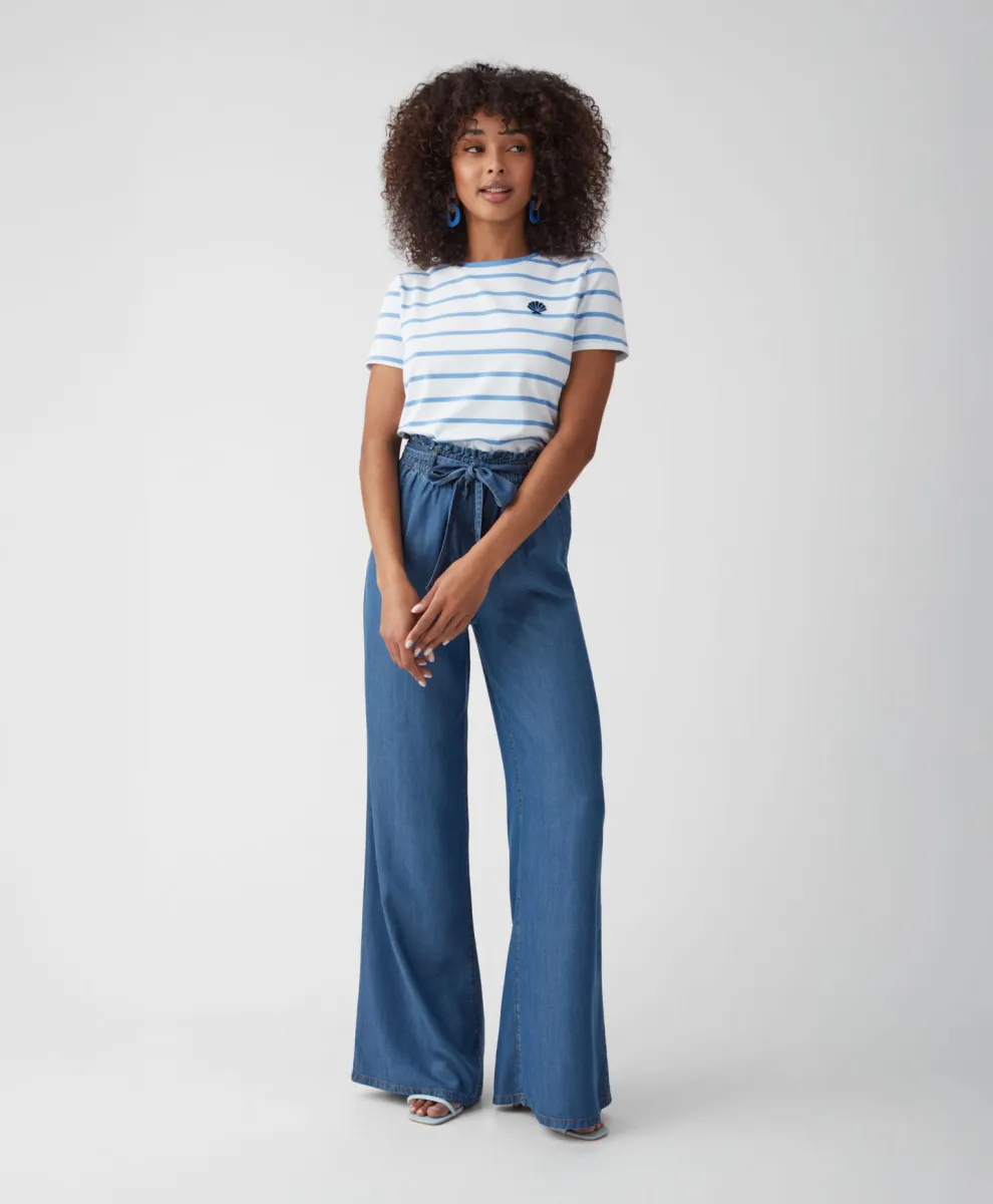 Pantalone sa elastičnim pojasom za žene 100% liocel