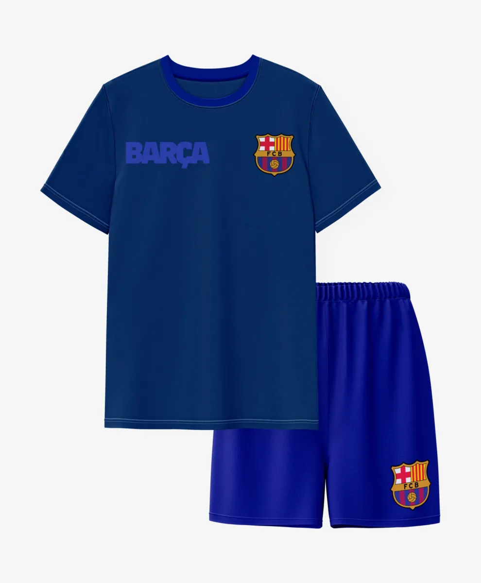Pidžama za muškarce sa licenciranim printom FC Barcelona 100% pamuk