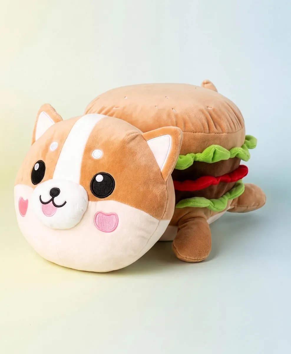 Plišana igračka pas corgi burger