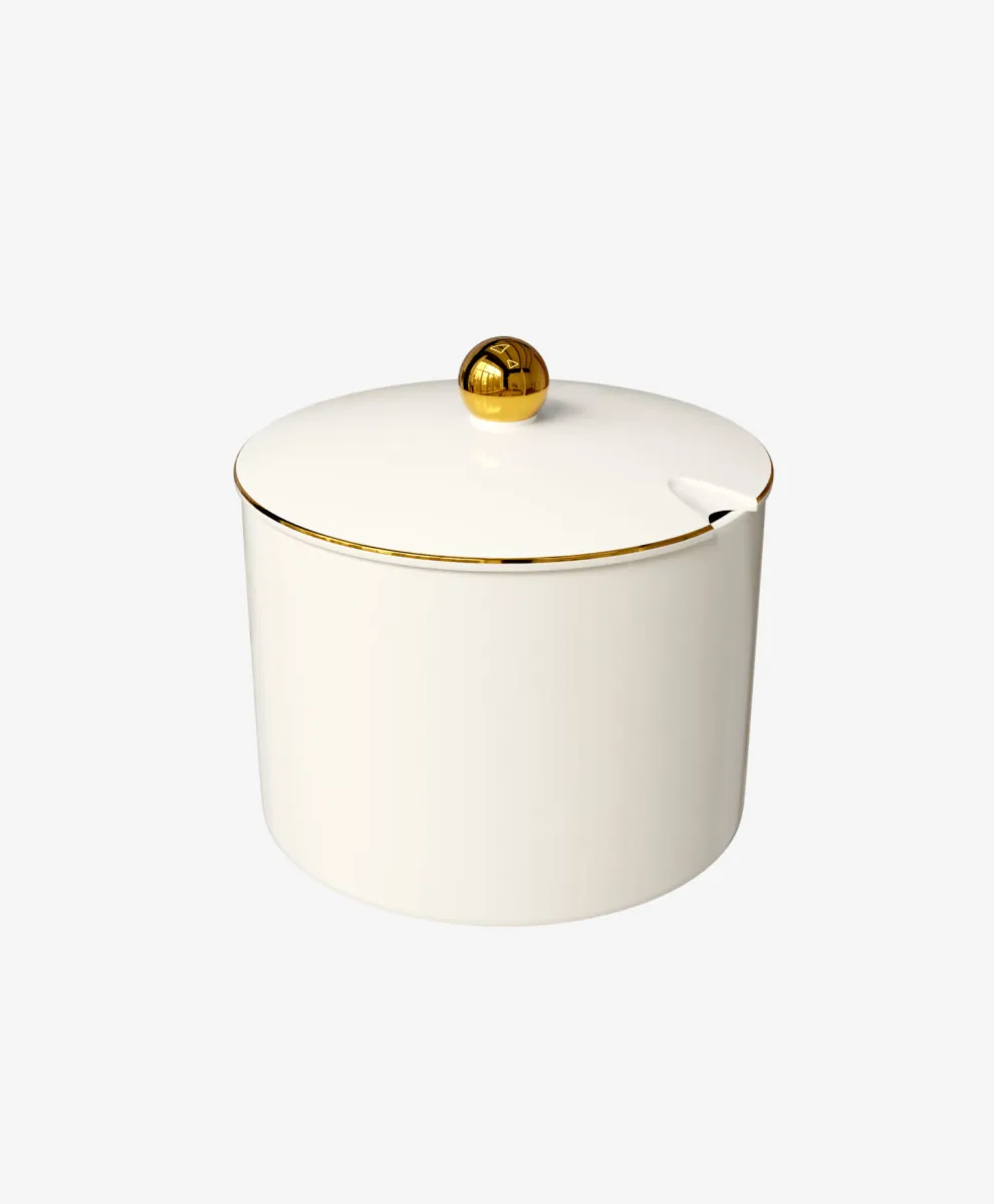 Posuda za šećer sa zlatnim obodom