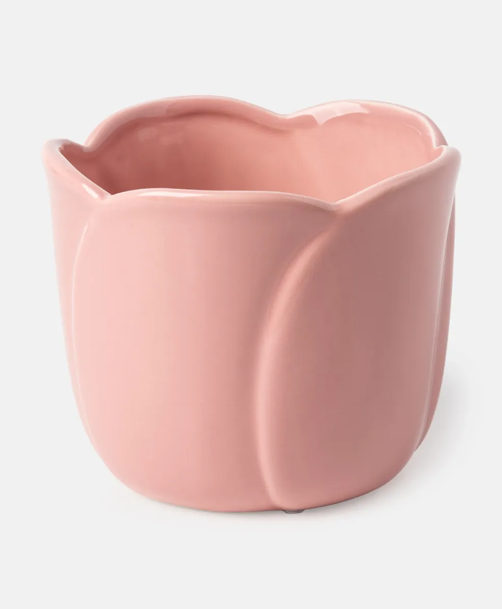 Roze keramička saksija