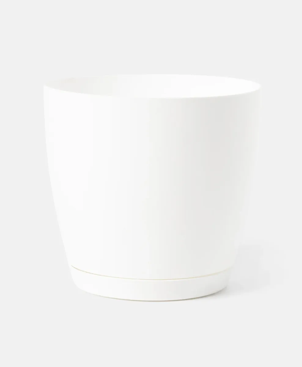 Saksija mat bela 19 cm