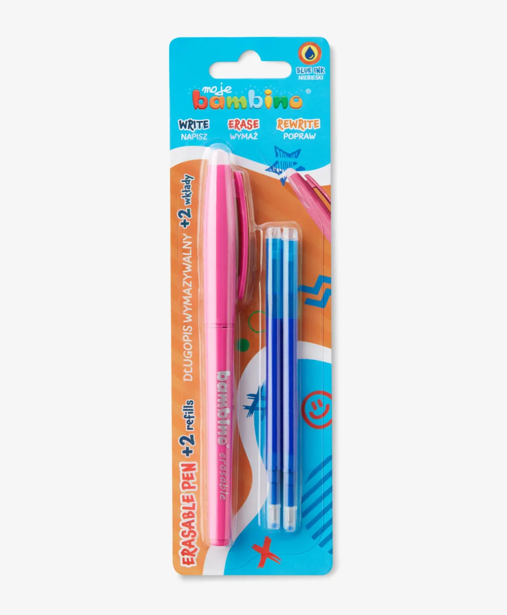 Set: Bambino izbrisiva olovka sa 2 roze punjenja