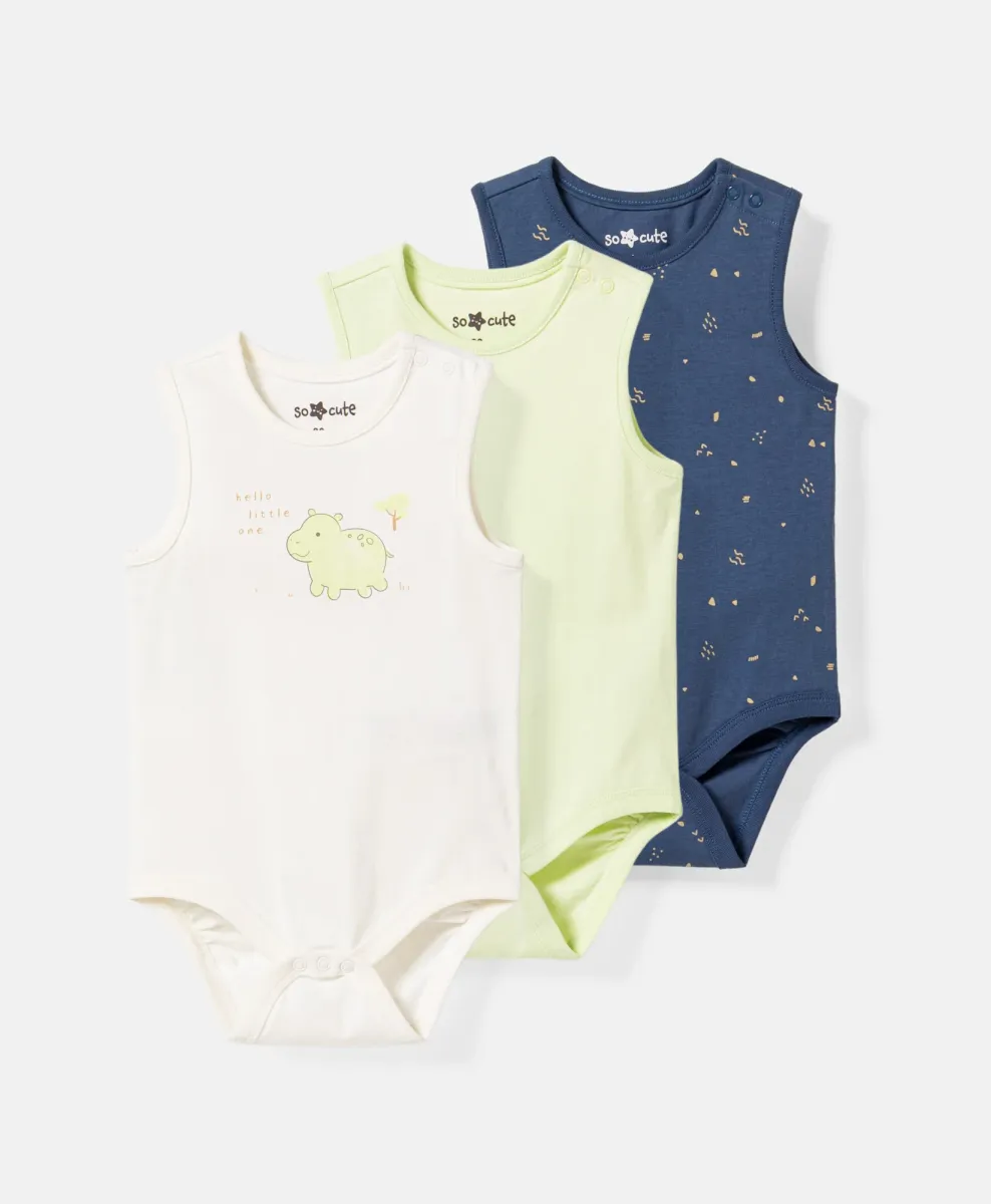 Set bebi bodija bez rukava 100% pamuk
