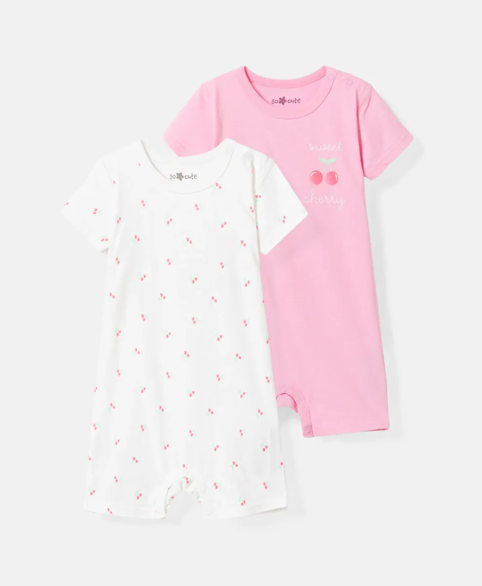 Set bebi rompersa sa višnjama 100% pamuk