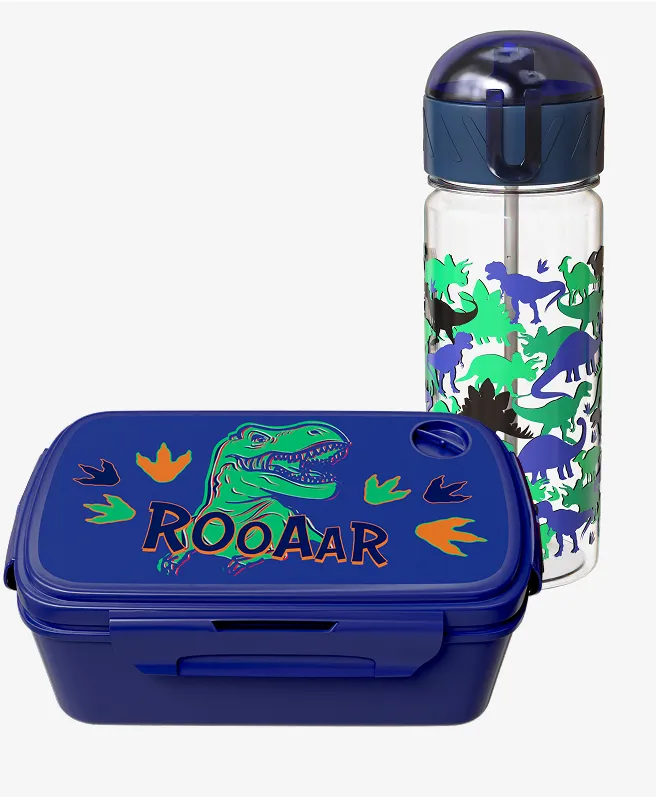 Set: kutija za ručak sa flašicom sa motivom dinosaurusa