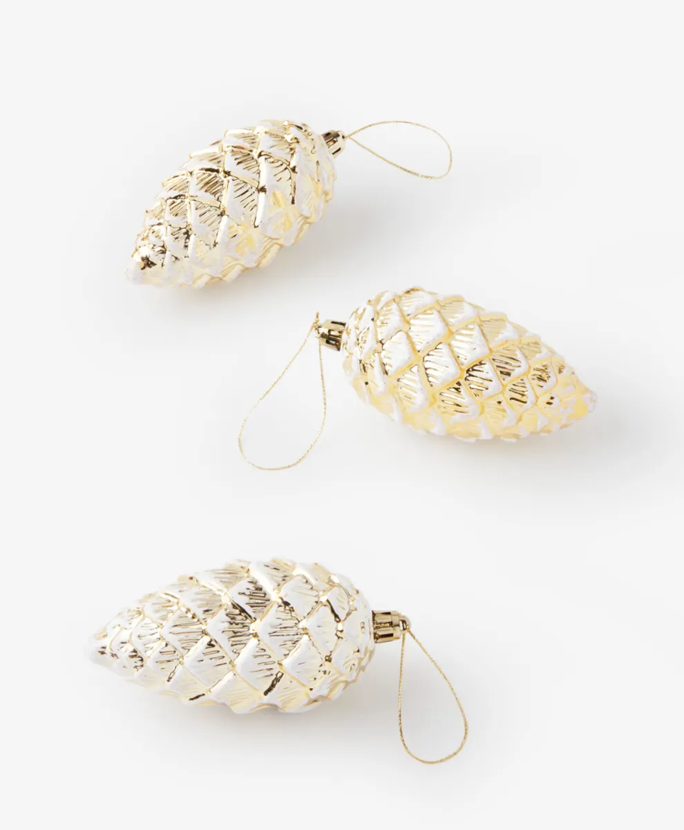 Set od 3 ukrasa za jelku u obliku šišarke