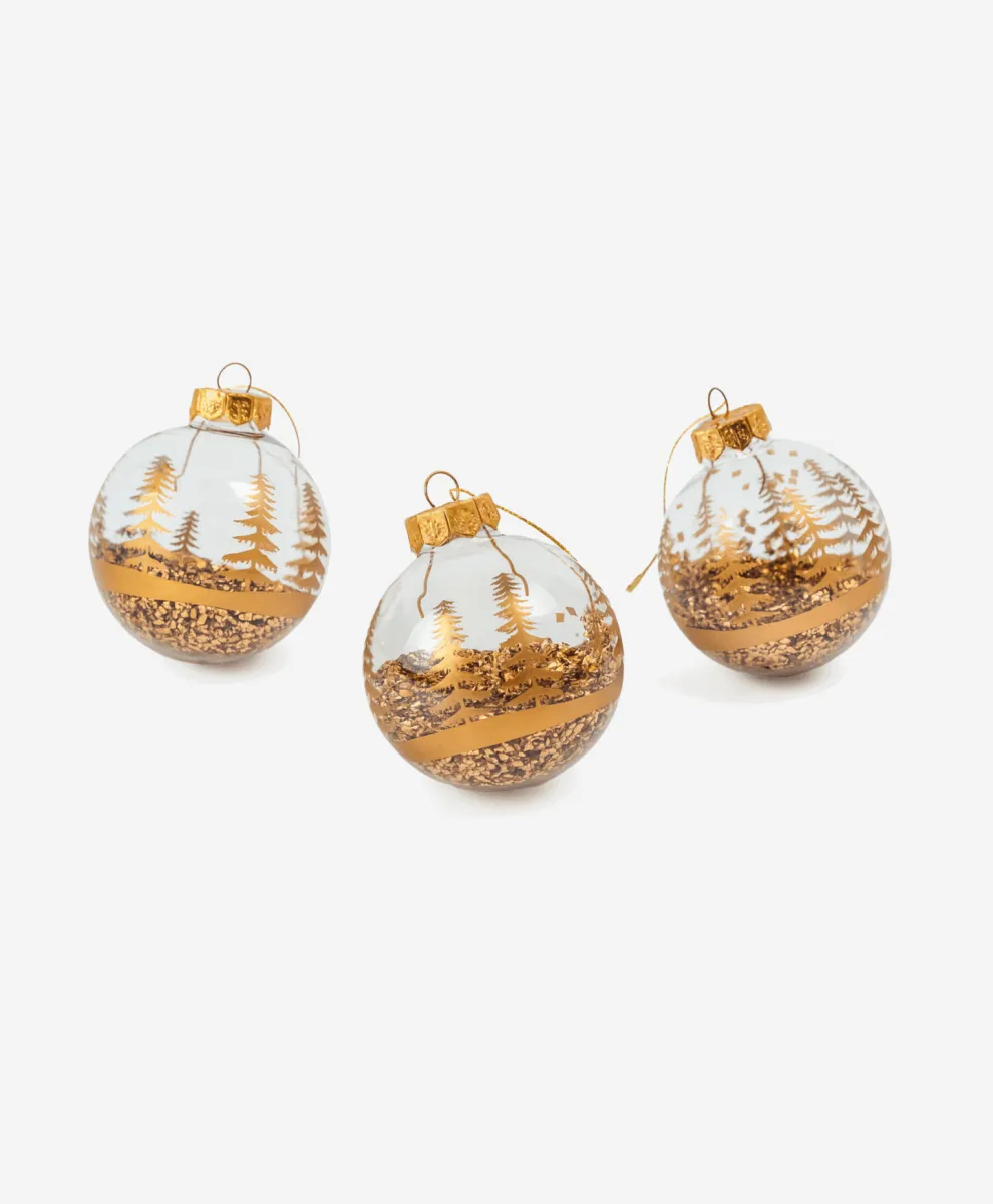 Set od 3 zlatne plastične kugle