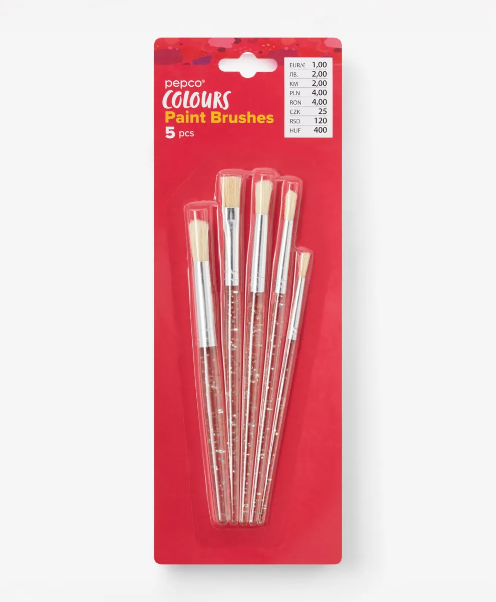 Set od 5 četkica sa srebrnim šljokicama