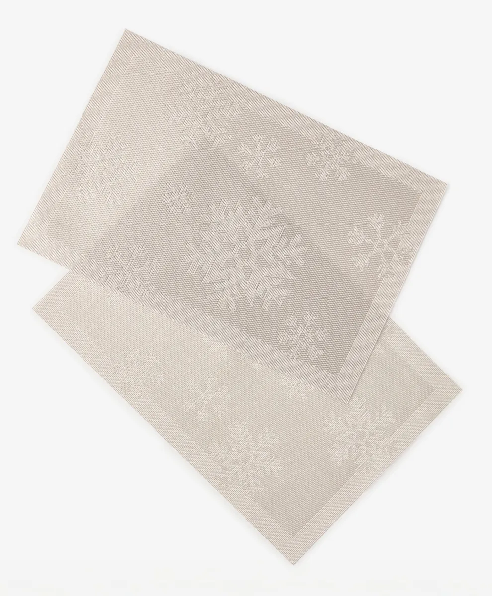 Sivi Teslin podmetač za sto, pakovanje od 2 komada