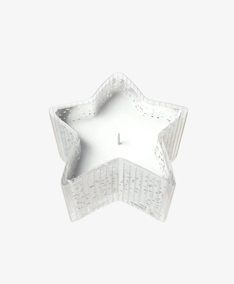 Srebrna zvezda mirišljava sveća u staklu