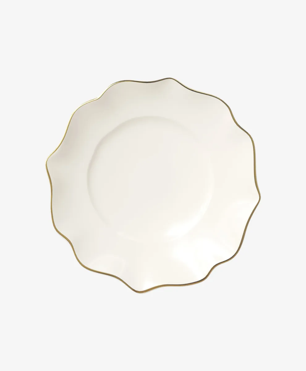 Tanjir za večeru sa zlatnim obodom