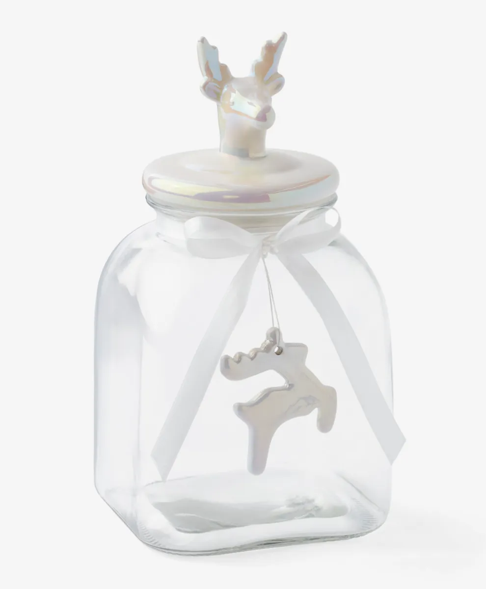 Tegla sa keramičkim poklopcem u obliku jelena