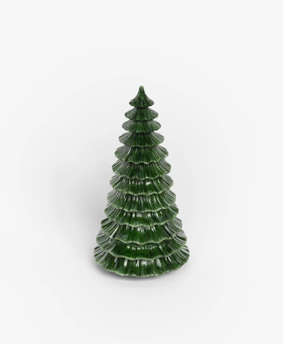 Zelena sveća u obliku praznične jelke