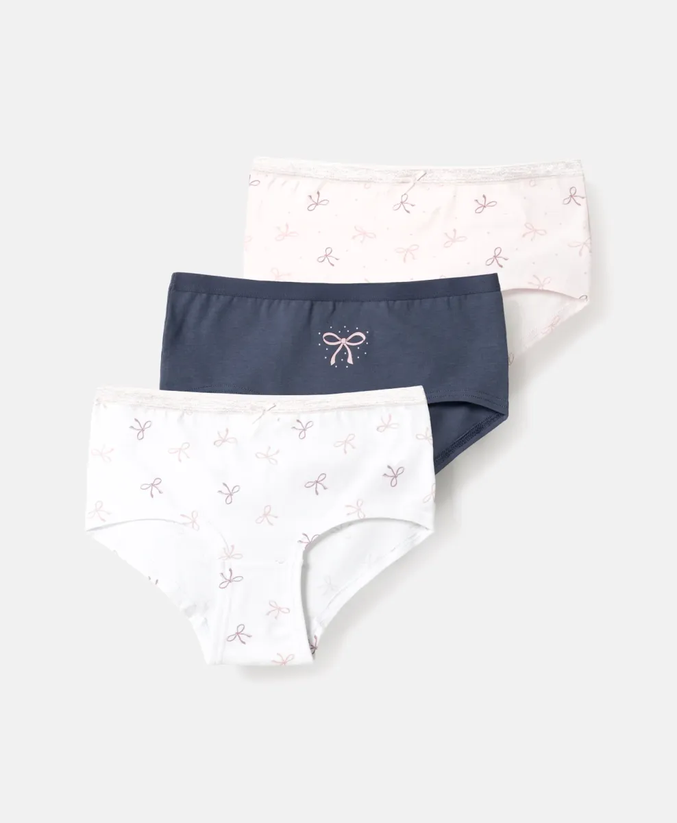 Zestaw majtek dziewczęcych we wstążki 3-pack