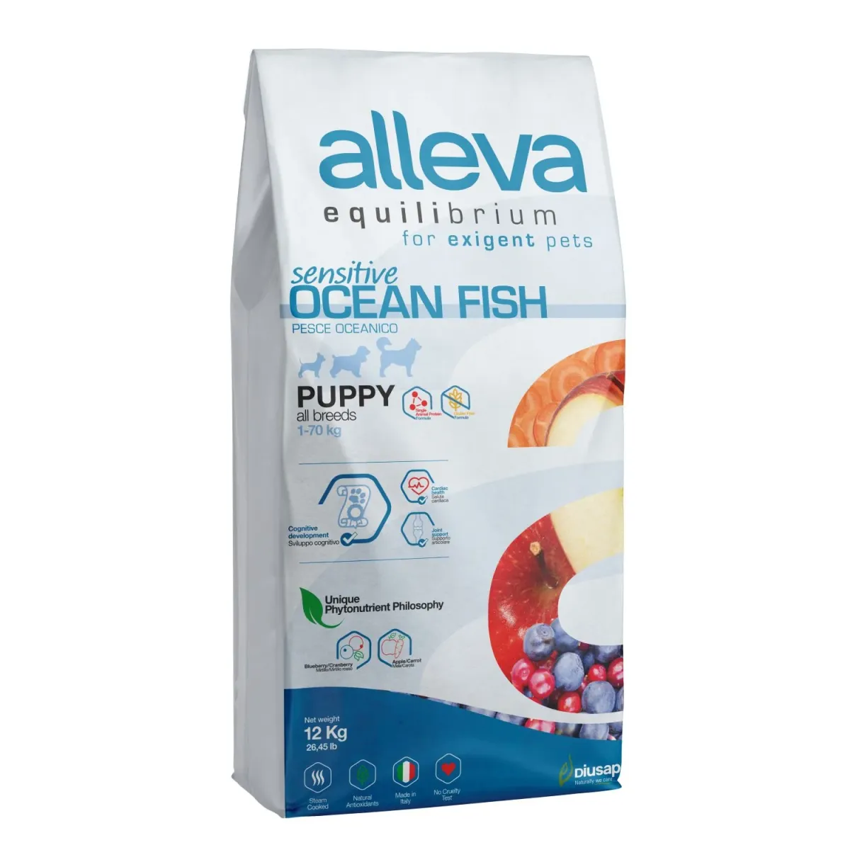 ALLEVA EQUILIBRIUM Sensitive PUPPY s okeanskom ribom, All Breeds, 12kg