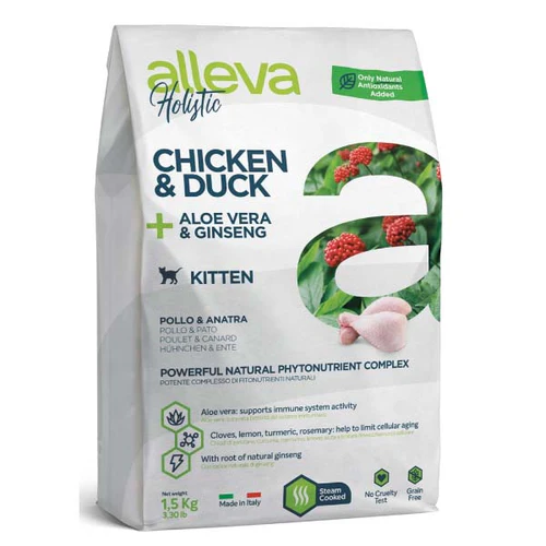 Alleva Holistic
      
      
      OUTLET  KITTEN s piletinom, pačetinom i aloe verom, 400g