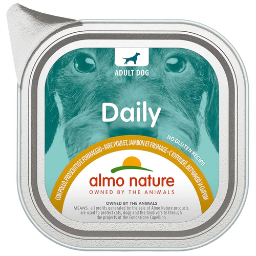 Almo Nature
      
      
       Daily Pašteta za pse s piletinom, šunkom i sirom, 100g