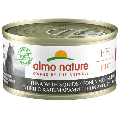 Almo Nature
      
      
       HFC Jelly konzerva za mačke s tunom i lignjom, 70g