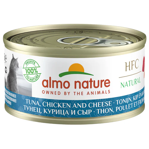 Almo Nature
      
      
       HFC Natura konzerva za mačke s tunom, piletinom i sirom, 70g