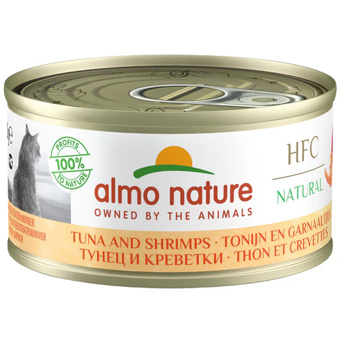 Almo Nature
      
      
       HFC Natural konzerva za mačk s tunom i škampima, 70g